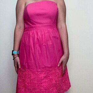 Vineyard Vines Size 6 Strapless Fish Eyelet Dress